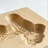 Houten koekjesvormen met bloemendieren patroon 3D gesneden reliëfsnijdervormen voor kerstkeuken bakgereedschap