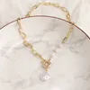 Catene vkme catena di moda coreana collana a sospensione perla barocca per donne 2024 accessori per gioielli