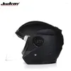 Motorradhelme Jiekai Helm Open Face Moto Racing Vintage mit Dual Lens Capacete Para Motocicleta Cascos