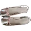 Sliver Square Toe Boat Été Slip sur des chaussures plates pour femme ballet plate