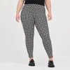 Plus Size Houndstooth Print Sommer Spring Leggings Frauen hohe elastische Taille dünne Stifte Hosen weiblich groß 7xl 8xl 240412