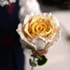 Dekorative Blumen Valentinstag Rosshand-gewahne Rosenimitation Häkelblüten Simulation Blumenstärke Mädchen Geschenk DIY