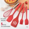 5 pezzi di utensili da cottura in silicone set non slilicone spatola a spatola di cucina pala spazzola per olio spazzola flessibile set di utensili da cucina flessibili