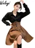 Robes de travail Jupe de vêtements féminins Signipe printemps 2024 Cool Series Femme pour femmes Haut-extrémité Beau chemise noir jupe de café de taille 2 pièces