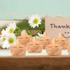 Depolama Şişeleri 12 PCS Kulplarla Dokuma Sepetleri Ahşap Çip Minyatür Çiçek Düğün Parti Favorileri Çiftlik Evi Dekoru