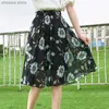 Röcke 2020 Sommer Neuankömmlinge Retro Frauen Rock Druck Harajuku Crushed Blumenröcke Rock Elastizität hoher Taille Schlanker Chiffon Rock Frauen