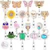 Autre école de bureau fournit l Rettractable Name Card Badge Holder Crystal Id Reel Clip Rignestone Cute Nursing avec pour les femmes Do S2903825