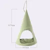 Cats Hammock Breathable Cozy Cone Shaped Hanging Green Cute Bed Kitty Resting Seat Pet Accessories Cats Hammock Hanging Bed