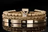 3pcsset Luxury Micro Pave Cz Crown Roman Royal Charm Herren Armbänder Edelstahlkristalle Pämpfer Paar handgefertigtes Schmuck Geschenk7296077