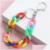 Keychains coloridos colorf acrílico link plástico cadeia ChainChain Color Handmade Tecla Ring for Girls Bolsa Drop Drop Fashion Acces dhqxt