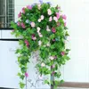 Fleurs décoratives plantes artificielles de mariage extérieur décor de jardin de jardin simulé la gloire du matin suspendue pour les murs de la cour à la maison