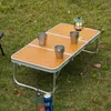 Camp Furniture Outdoor Folding Table Barbecue Bamboo Board Camping Portable Three Fold Self-driving Picnic