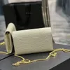 10A Clutch Designer Modna moda jedno ramię solidne kolory Emed Premium skórzany łańcuch portfela Messenger Bag z oryginalnym fabrycznym pudełkiem na prezent