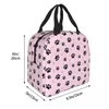 Pink Paw Isolated Lunch Bag Thermal Bag Lunch Container Hög kapacitet Tote Lunch Box Girl Boy College Travel