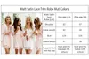 Kobiety Matt Satin Lace Robe Bride szatę druhną szaty ślubne szaty ślubne szlafrok szlafroki