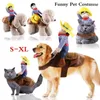 Cat Costumes Pet Dog Cowboy Rider Vêtements avec chapeau mignon costume pour Halloween Chrismas Festival Party décorations