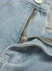 Jeans femininos Soefdoo Multi-Pocket Hole Large Denim Cargo Pants Mulheres outono 2024 Streewear