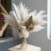 Decorative Flowers Natural Dried Decor Bouquet Wedding Floral Arrangement Fluffy Reed Pampas Grass Christmas Farmhouse Boho Home Decoration