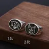 S25 Sterling Gümüş Takı Şık ve Kişiselleştirilmiş Köpek Head Bulldog Açık Yüzük Erkek Vintage Thai Jewelry240412