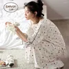 Home Clothing Spring Cotton Pajamas Women Slept 7 Minutes Of Sleeve Skirt Loose Big Yards Han Edition Long Household To Take