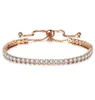 Nieuwe ronde tennisarmband voor vrouwen Rose Gold Silver Color Cubic Zirkonia Charmarmbanden Bangen Femme Wedding Jewelry2002434