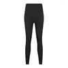 Active Pants Al Women Sports sömlös hög midja Rib Yoga Elastic Tight Running Fitness Training Leggings Belt med fickor