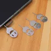 2pcs Creative SIM SIM Strumento di rimozione Strumento Phone Simcard Sblocca Eiezione Eiezione Pin Ago Opener Ejector Anti-Lost con custodia