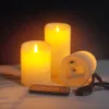 3PCSSet USB oplaadbare vlamloze elektrische LED -kaarsen met externe controlepillar Home Bar Wedding Decoratie 240412