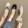 Casual schoenen elegante ladis boog flats luxe parel kralenjurk vrouw vierkant teen zijden ballet vrouwelijk bruiloft maat 43