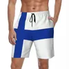 Shorts maschile Finlandia Flag palestra estate per la stampa fresca sports board di fitness pantaloni uomini rapidi asciugatura y2k retrò plus size bauli da spiaggia