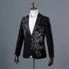 Elegant Applized TWOPIEG MENS MENS MIT FÜR Hochzeits Bankett Host Dance Prom Weihnachtskostüm Männer Blazer Chinesischer Stil 240412