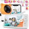 Baby Monitors 5-tums WiFi Baby Monitor med mobilapplikation Pan Zoom Baby Telefon SD-kort som spelar tvåvägs Audio Night Vision Baby Monitorc240412