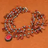 Pendant Necklaces G-G 3 Rows Blue Turquoise Real Red Coral Branch Raw Necklace Handmade For Women Gifts