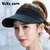 Visir breda grim hattar hink yoyocorn sommar kvinnor avslappnad sol visir hatt strand tom hatt panama damer justerbar natur halm topless cap mens sun 240412