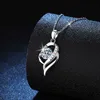Sier S925 Sterling Necklace Mossan Stone One Heart to Heart Ciondo
