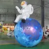 Luftschiff zur Tür 26 Fuß 8 m LED LED Leuchten aufblasbare Raumfahrt Astronaut mit Moon Model Ballon