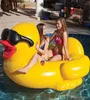 Opblaasbaar zwembad drijft vlotten vloeien geel met handgrepen dikke gigantische PVC 82 6 70 8 43 3inch zwembaden Float Tube Raft DH1136272612799