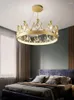 Żyrandole Nowoczesne Luster LED dla dzieci w pokoju wisząca lampa mieszkalna sypialnia luksusowe korony kryształowe lampki wisiorek