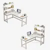 Bureau d'ordinateur d'angle Double Desktop Gaming Office Meuble Mobas