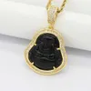 Baguette CZ Jade Fine Jewelry pendenti fascino Buddha ciondolo