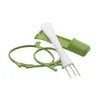 Dinnerware Sets Creative Can Fork Home Kitchen Portable Storage Silicone Handle Metal Head Supplies