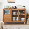 Glass Kitchen Living Room Cabinet Buffet Pantry Side Storage Display Cabinet Sideboard Meuble Rangement Bedroom Furniture BL50LC