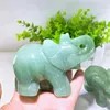 Figurines décoratives 11 cm Green Natural Vert Elephant Animal Crystal Energy Stone Crafon