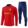 Portugal Home Ronaldo Autumn Winter Football Training Shirt à manches longues pour adultes garçons et enfants Tenue imprimée