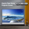 72 inch wit projectiescherm 16: 9 draagbare vloer stijgende pull-up scherm elektrisch tabbladgespannde vloer stijgend projectorscherm