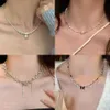 Broken Silver Pearl Necklace with a Small Design High-end and Minimalist Temperament Collarbone Chain for Women Sugar Diamond Light Luxury Exquisite Neckchain