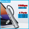 Hubs RSHTECH 10Gbps USB C Hub 4Port USB 3.2 Gen 2 Data Hub Aluminum Portable USBC Splitter for MacBook Pro Air Surface Laptops