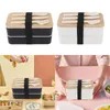 Dinnerware Japanese Bento Box Containers With Utensils For Camping Picnics Travel