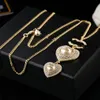 Designer Top Quality Pendant Necklaces Classic Gold Heart-shaped chokers Chanells for Women Letter C silver Necklace Jewelry CClies Party Gift 390