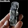 Dekompressionsleksak Fegve Titanium Alloy Push Slider EDC Toy Three-Layer Decompression Magnetic Metal Fingertip Spinner Limited to 101st 240413